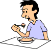 a man eating