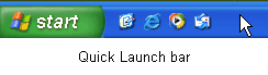 The Quick Launch bar