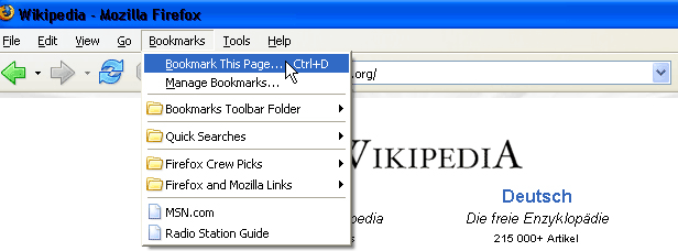 Firefox Bookmark Screen Capture
